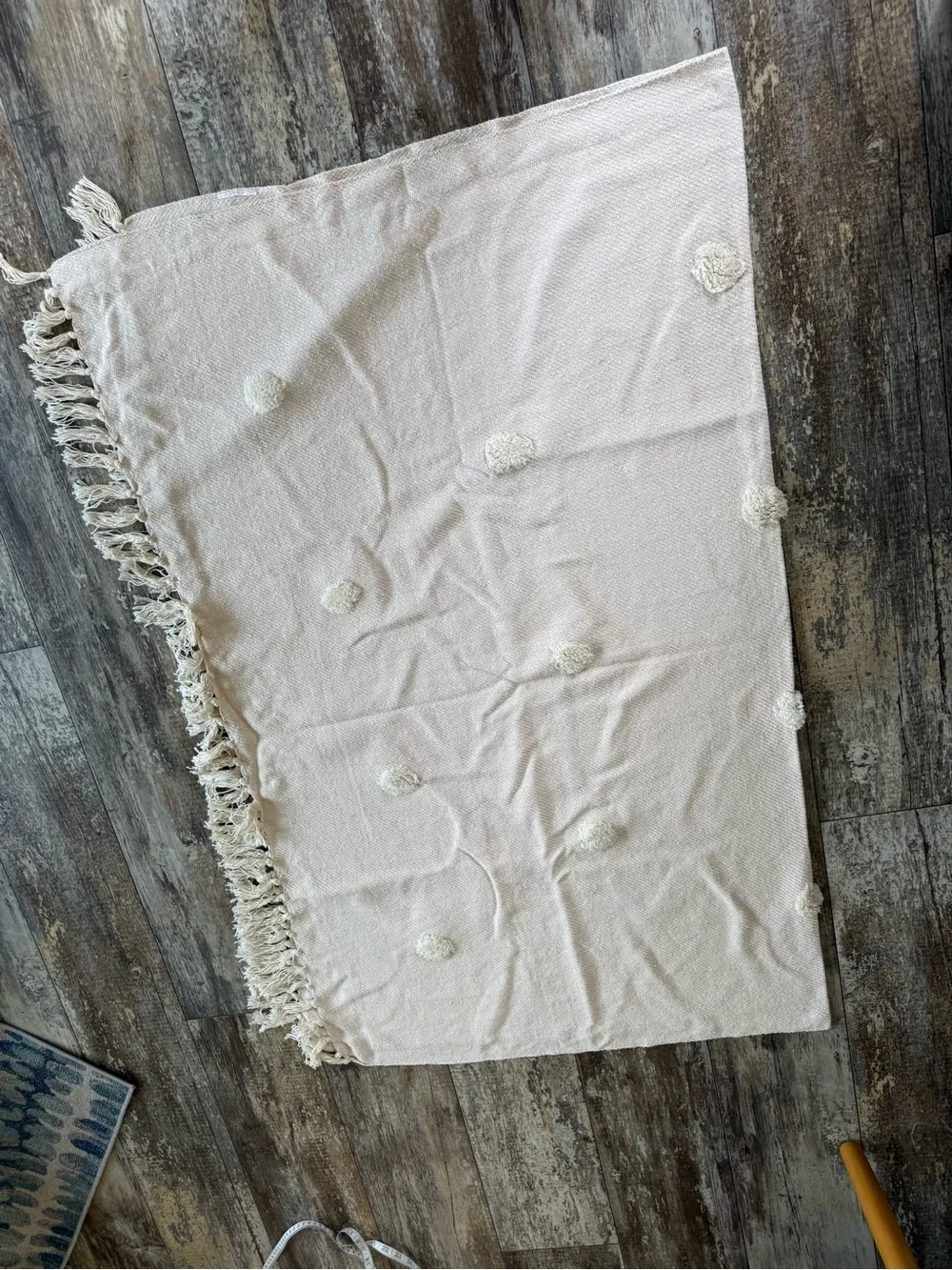 2 for $20 sale: Cream / ivory tufted throw blanket ( Anthropologie ?)